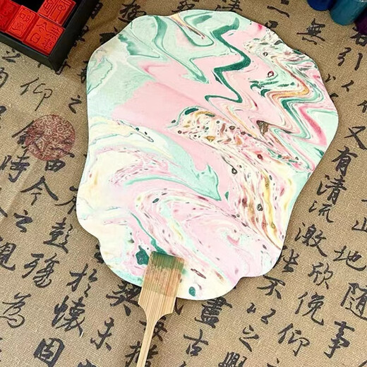 女孩漆扇玩具8一12岁儿童生日礼物手工diy10新款女生网红2024 网红非遗漆扇【海洋之心】送10瓶