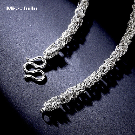 Miss JuJu pt950 platinum necklace men's platinum necklace keel chain domineering faucet buckle looks thick Thai plain chain (customized) 48-50g long 58-60cm thick about 3.5mm
