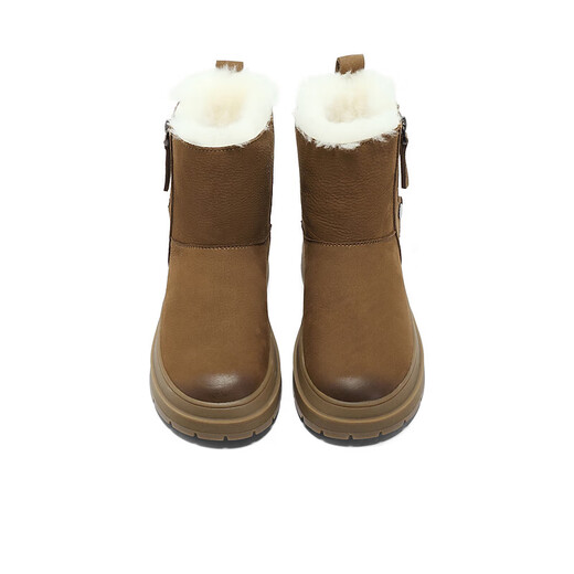 Senda Sweet Snow Stiefel Frauen Winter Neues Einkaufszentrum gleiche Cowhide komfortable und warme Outdoor -Stiefel Sue01dd3 Brown 35