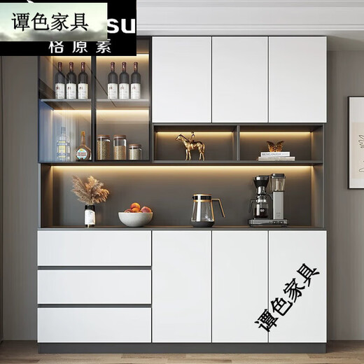 Tanse 2024 new dining cabinet high cabinet against wall wine cabinet home living room tea cabinet modern simple kitchen cabinet style 15280*40*220 double doors