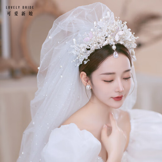 Fulanti Cute Bride New Retro Lace Handmade Wedding Bride Wedding Crown Wedding Dress Style Headwear Accessories Model Crown