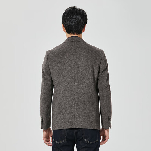 利郎羊毛呢西服外套男保暖商务男士毛呢大衣外套 灰咖（24DYR5041Y） M 165/84A