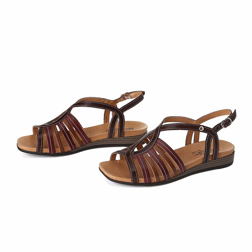 Pikolinos PAI Gaoyan Las nuevas sandalias de bloqueo de color de una sola línea de color de vaca PAI Gaoyan PM13701 Brown 36