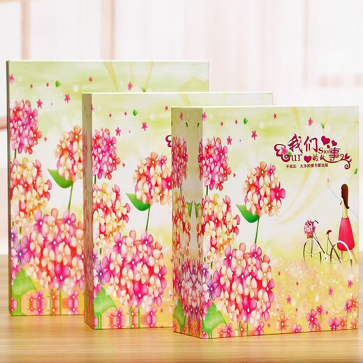 相册6寸 过塑5寸7寸8寸100张插页式相册本创意家庭影集4R儿童宝宝成长纪念册相册薄大容量收纳册 记忆里 5寸过塑100张