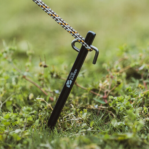 MOBIGARDEN ground nails, outdoor camping aluminum alloy ground nails, extended canopy tent windproof nails, professional square camp poles, night black (pack of 4)