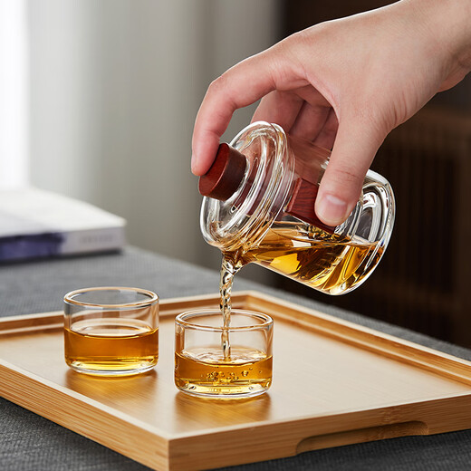 Mesni Glass Travel Tea Set Portable Quick Cup One Pot Two Cup Teapot Kung Fu Tea Set Tea Maker