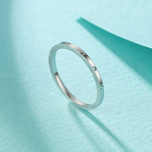 Liuguifu Jewelry Gypsophila platinum ring pt950 women's ring couple joint ring for girlfriend's birthday gift simple and fashionable No. 9 1.15g