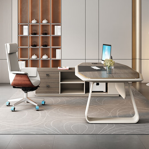 Semphia boss desk desk workbench simple and modern E0 plate leader desk office boss desk and chair combination 1.8 meters boss table + boss chair