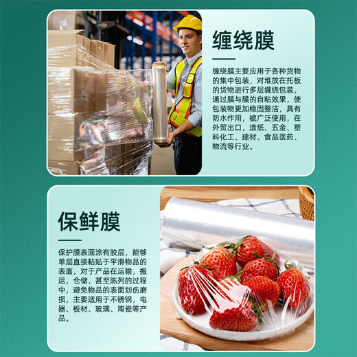Biaz Life Stretch Film 50cm*250m Net Film Weight 1.3kg*4 Rolls PE Industrial Cling Film Packaging Film Packaging Film Household Dustproof Logistics Packaging BYG41