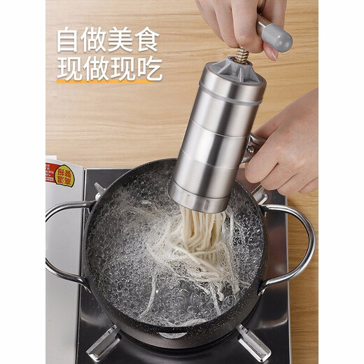 手动压面机家用不锈钢面条机小型手压手摇饸饹机压面器粉条机河捞机莜面机河洛面机饸饹床子创威悦 压面机（五个模板）