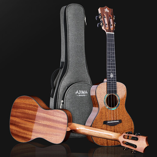 AJIMA full single mahogany bright ukulele beginner male student adult female small guitar A5 23-inch wood color electric box model