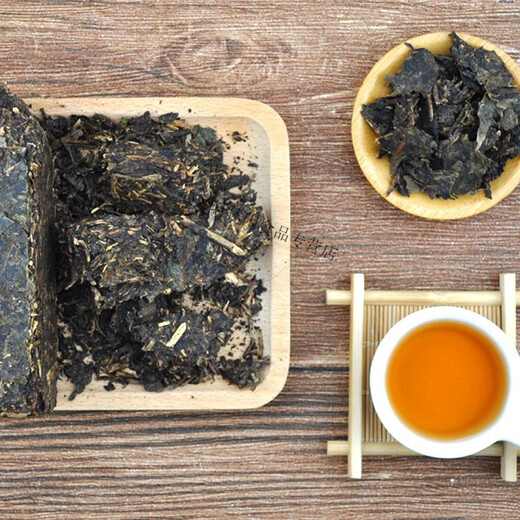 Beautiful Ode to Zhaoliqiao Green Brick Tea Inner Mongolia Milk Tea Brewed Brick Tea Sichuan Character Tea Pressed Old Brick Tea Green Brick Tea 338gx1 piece