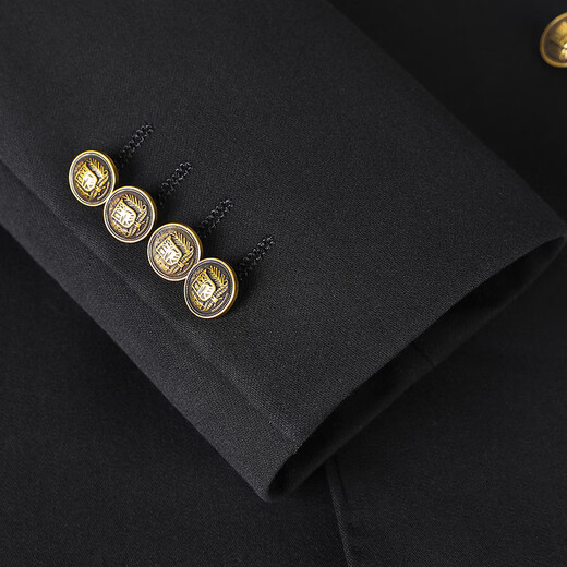 Guillaume (G MONS) Blazer double-breasted suit men's suit black business formal fit suit jacket suit top black single top 56