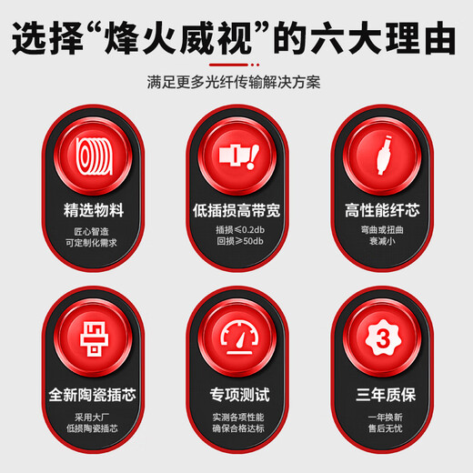 Fenghuo Weishi fiber jumper multi-mode dual-core fiber optic cable tail fiber 62.5/125m telecommunications grade fiber cable [telecommunications grade] FC-ST multi-mode dual-core 3 meters