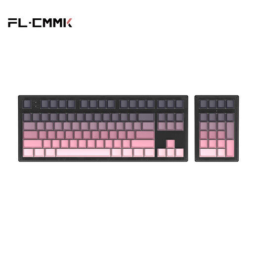 腹灵MK870Pro&MK-Pad 108键黑莓侧刻机械键盘三模黑曜石蓝牙有线无线蓝牙客制化电脑游戏办公 三模黑曜石（含MK-Pad）-黑莓侧刻 KTT茶轴