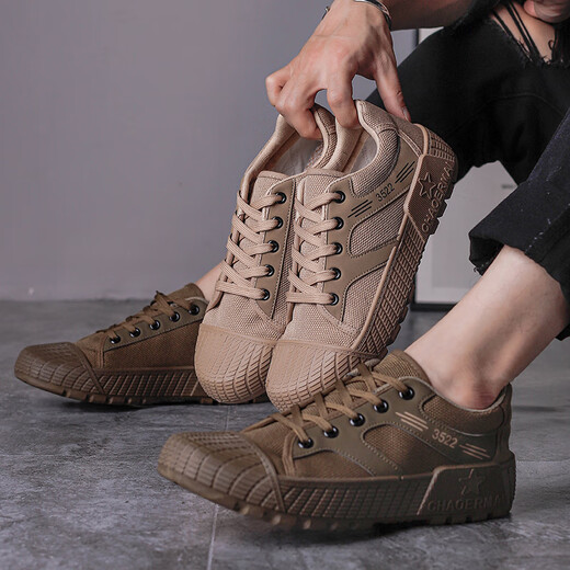 Xiaohuili Home Labor Protection Shoes Low-top Canvas Shoes Breathable Liberation Shoes Men's Summer Anti-Slip and Wear-resistant Construction Site Working Farmland Work Shoes 3522 Military Green 39