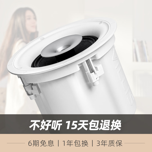 威力声（Villis） GX6吸顶音响家庭影院5.1家用客厅背景音乐系统天花吊顶投影仪音箱嵌入式吸顶喇叭蓝牙功放套装 V3功放+GX6音箱*2