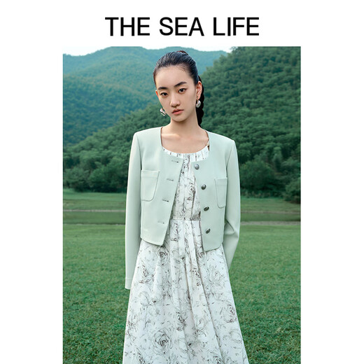 THE SEA LIFE欧海一生 小香风外套24春夏抗皱别致XA15052 水雾色 L