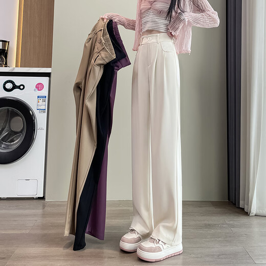 Jingluo Versión estrecha Pantalones de patas ancho para mujeres Pantalones de patas de patas rectas de la cintura delgada de verano