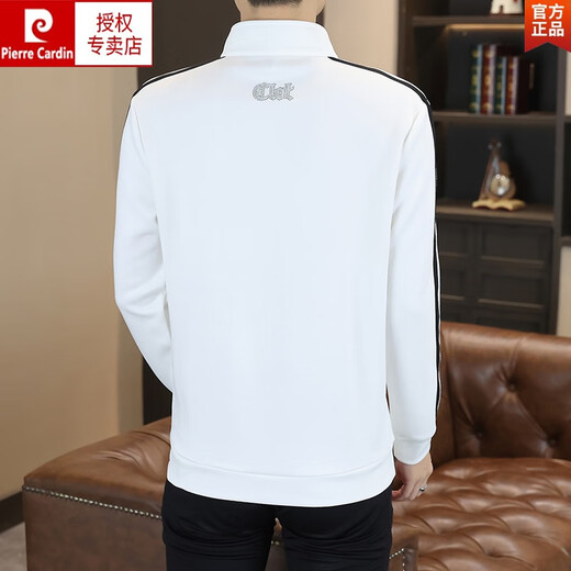Pierre Cardin European moderno de moda delgada de tendencia delgada sudadera de mante-holla para hombres 2025 NUEVA Autumn Fashion Fashion Defirly Brand Borded Men de manga larga AD/9898-Black M
