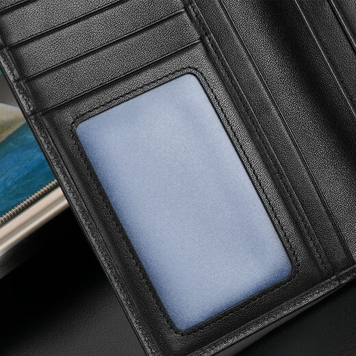 
Jinlilai men's wallet long wallet fashionable large capacity wallet business ticket clip gift box birthday gift for dad