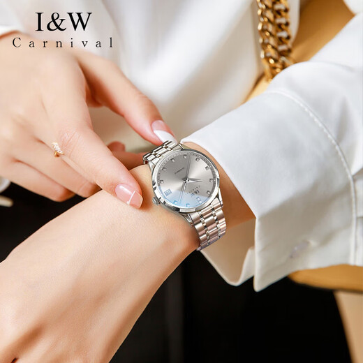 Швейцарский бренд Aiwochi IW Watch Men and Women's Mechanical Watch Полностью автоматическое импортное движение Водонепроницаемое светящаяся пара пары Watch Pare [Импортное движение] 683 Женская серая - бесплатная гравировка