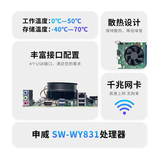 GITSTAR集特 国产申威SW-WY831主板GM9-7002 主频2.5Ghz 适用商务主板