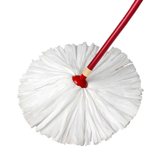 Bonne femme vadrouille ménage rond Tête de remplacement non tissé vadrouille vadrouille légère absorber l'eau et le plancher en bois propre 2 têtes de remplacement 3271 pas de tige épaissie et cryptée
