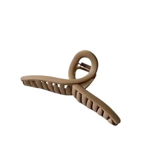 Extra large hairpin with large hair volume, shark clip, frosted temperament gripper, large hair clip for the back of the head, hair clip, hair clip / 13cm-2 piece set, khaki + dark coffee