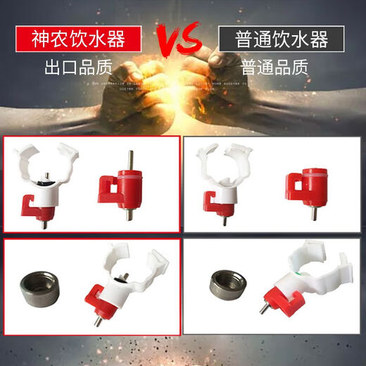 Chaoming (CHAOMING) Weiliang Nippeltränke Hühnerfarm Kugelhahntränke Hühnerwasserdüse Hühnerstall Hühnerfarm Geflügelzucht großer roter Kopf Exportqualität Mittelwasser-Legehennen 100 Stück