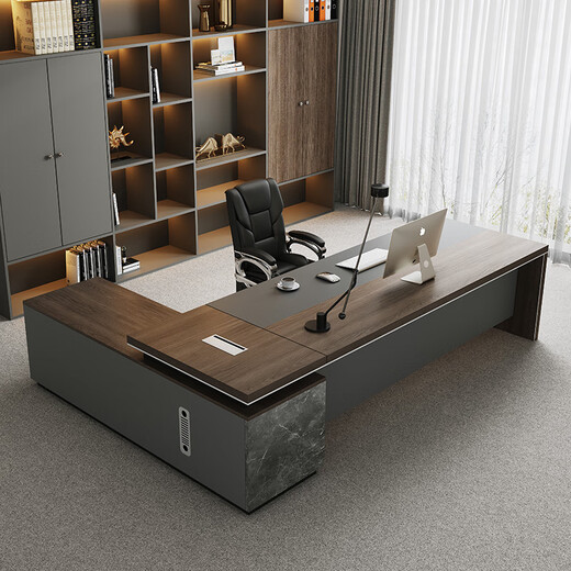 Shuxuan (SHUXUAN) boss desk president desk simple modern manager supervisor office desk and chair combination executive desk office furniture 1.8 meters boss desk + side cabinet