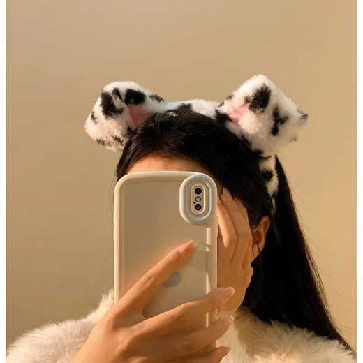 Mr. Ouyang's cartoon brown puppy headband plush simulated Dalmatian dog ear headband live broadcast cos comic exhibition performance props female brown dog headband A10-101