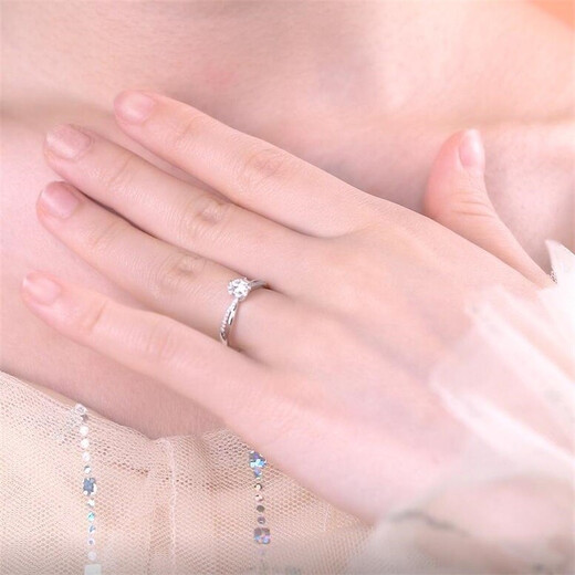 DR Proposal Diamond Ring Platinum BELIEVE Simple Luxury Kiss in the Snow Holiday Gift Total Approximately 28 Minutes 18 Points H Color SI1-Platinum