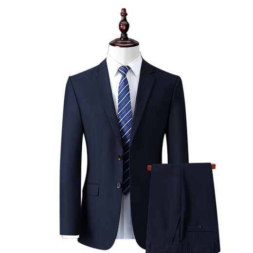 Announcement Bird Suit Men's Business Casual Suit Jacket Professional Formal Wedding Dress Two-piece Set Black 48 175/