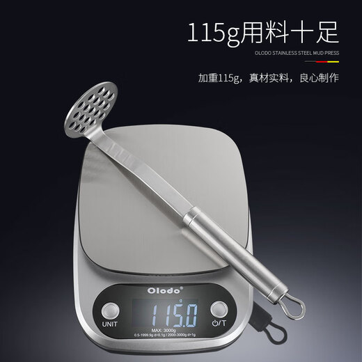 Olodo potato masher 316 stainless steel masher food pressing and rolling artifact household baby food supplement gadget upgraded to 316 antibacterial grade potato press