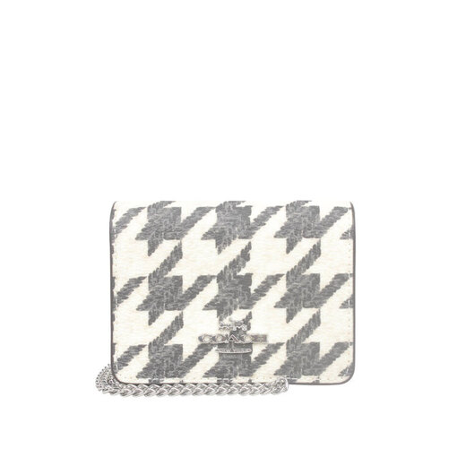 COACH Bolso bandolera sencillo con cadena para mujer, cartera, regalo de San Valentín, Color blanco y negro a juego CJ679SVVRW