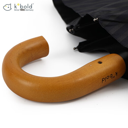 Kobold German folding semi-automatic umbrella two-fold sunny umbrella reinforced wind-resistant men's and women's business umbrella solid wood handle curved handle G2109 dark blue stripes