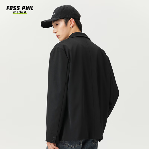 Foss Phil西装外套男女春秋季潮牌宽松商务休闲百搭小西服上衣K8黑色2XL