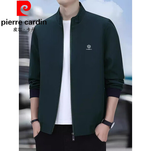 皮尔卡丹（pierre cardin）薄款夹克男士春秋季中青年时尚立领抗皱免烫百搭休闲外套干部商务 黑色 XL