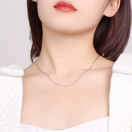 Saturday Fu PT950 platinum necklace plain chain female gold star chain PT057316 about 2.53g 40cm birthday gift