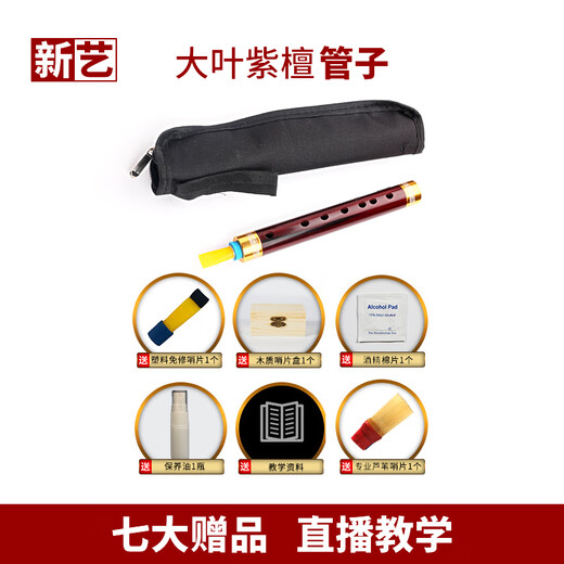 新艺专业大叶紫檀管子乐器催泪管初学者专业演奏管乐 大叶紫檀D调+7大赠品