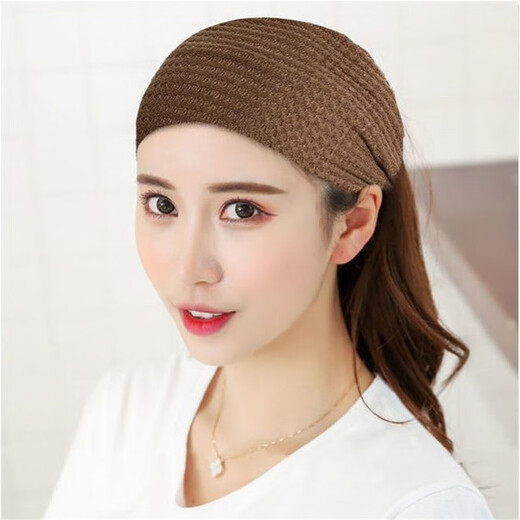 RRLFCS forehead protector and forehead protector for women to keep warm in winter, forehead scarf to cover gray hair, postpartum hairband, postpartum windproof headband, knitted style - brown