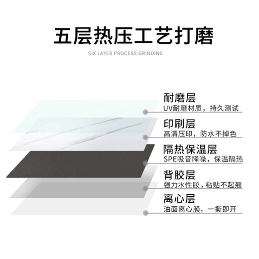 柏宜斯PVC自粘地板胶地板革地板贴加厚耐磨办公室厨房卧室水泥地家用 6191(60x60cmx1.2mm) 片