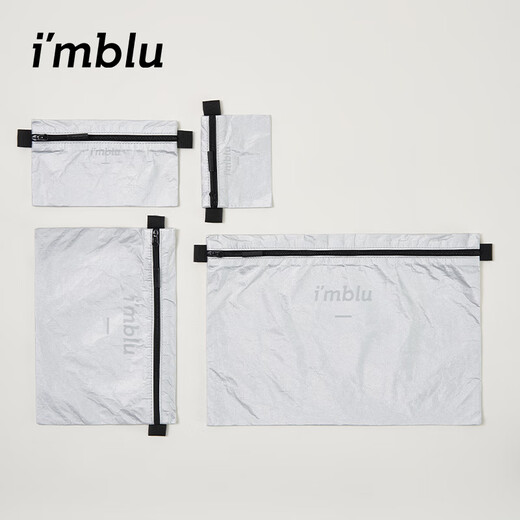 Imblu Reise-Aufbewahrungstasche, ultraleicht, wasserdicht, Reisepass-Aufbewahrungstasche, leicht und tragbar, für Kleinigkeiten, zum Organisieren von Dokumenten, Dokumenten, Reißverschlusstasche, groß, regeneriertes Nylon, Jeansblau