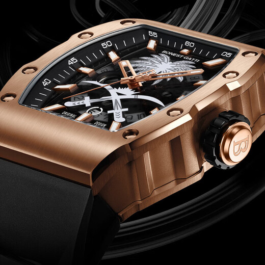 Bugatti (bonest gatti) montre un cadeau d'anniversaire pour le petit ami allemand entièrement automatique creux mécanique montre imperméable du canon luminescent