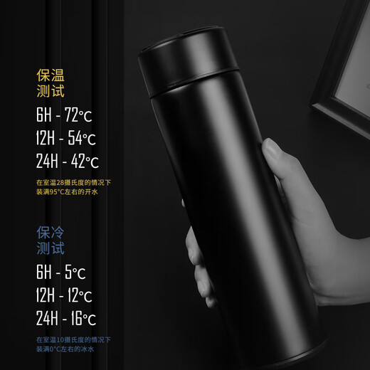 Hongjingge Mid-Autumn Festival Geschenk Souvenir Business Gift Custom Water Cup für Mitarbeiter und Kunden Souvenirpreise Praktische Geschenke Schwarz-Digital Display Cup + Automatische Regenschirm/Blaue Geschenkbox