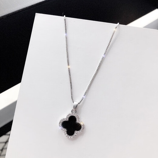 Luruo four-leaf clover necklace for women 2024 new 18K rose gold pendant clavicle chain 925 silver jewelry high-end clover gold