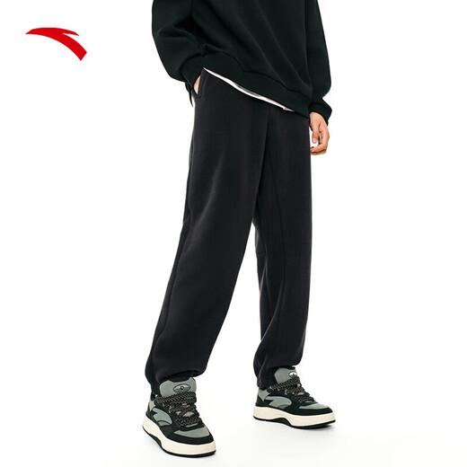 ANTA Outlet Polar Fleece Trousers Men's Autumn and Winter Plush Knitted Casual Sports Pants Loose Tie-Up Sweatpants