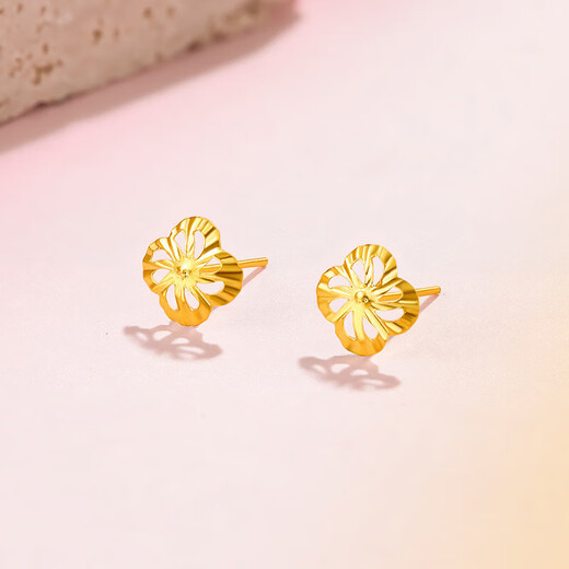 Liuguifu Jewelry K gold earrings Xiaoxingyu yellow 18k gold earrings women's fashion earrings EK0200084 about 0.09g