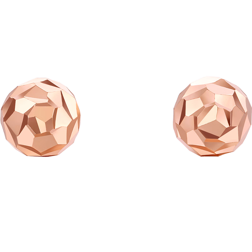 Saturday Fuhong 18K gold round bead earrings girl birthday gift C0913264 pair